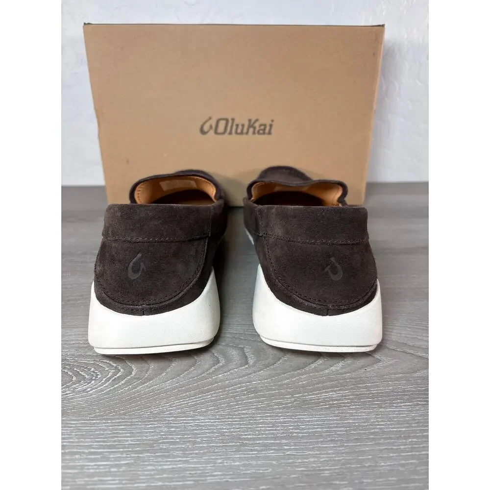 OluKai‎ Ka'A Loafer Dark Wood (Brown) Slip-on Men's Size 9 EU 42- EUC